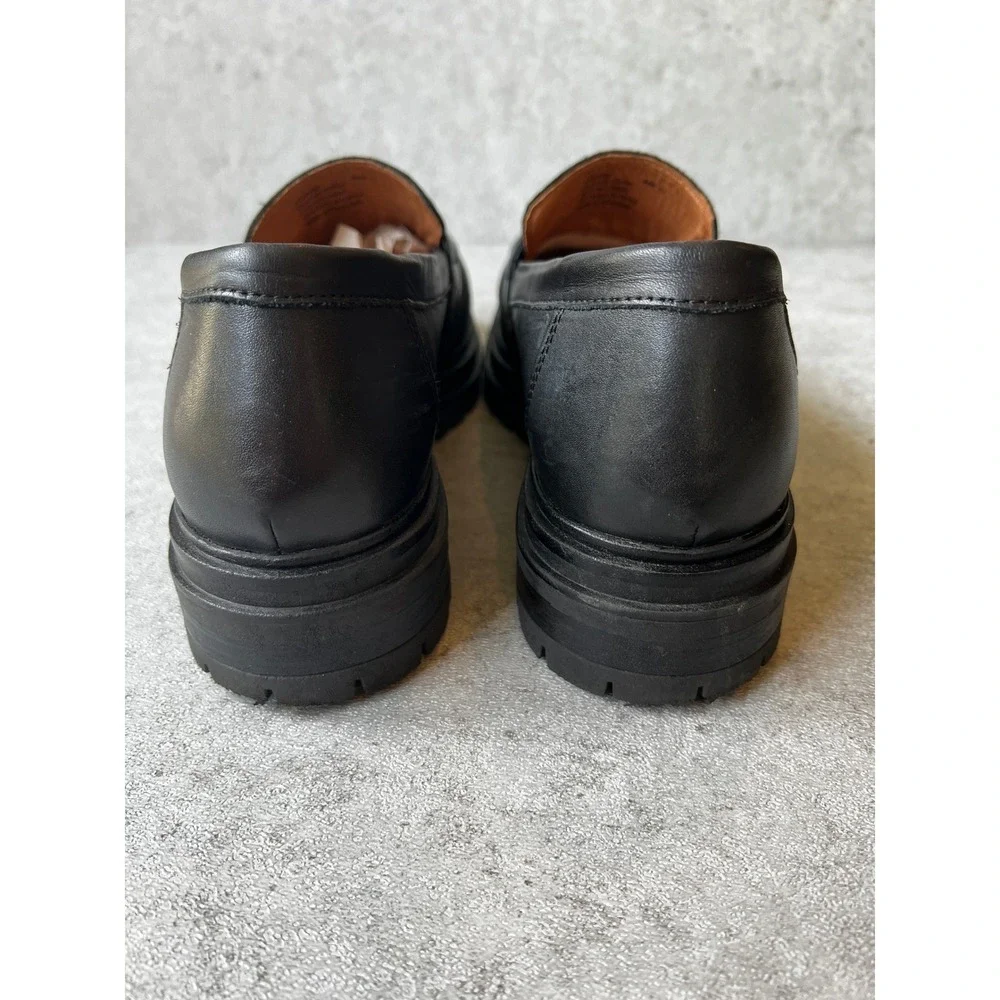Miz Mooz Legend Black Leather Lug Sole Penny Loafers Womens Size‎ 41 EU 10 US